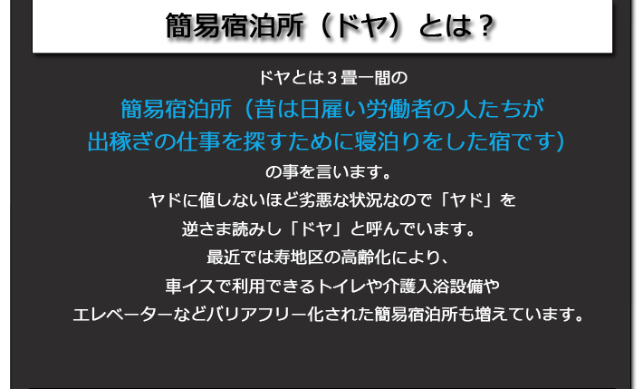 簡易宿泊所（ドヤ）とは？